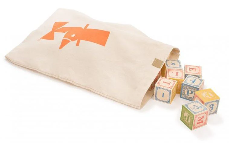 Uncle Goose Classic ABC Blocks w/ Canvas Bag - Image 4