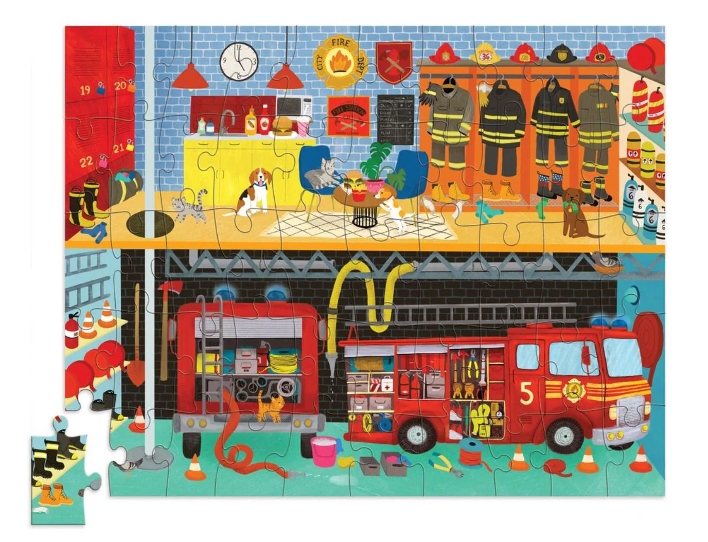 Fire Station 24-Piece Flat House Puzzle - Image 2