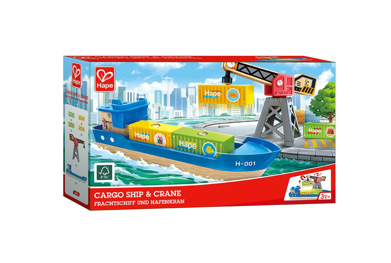 Hape Cargo Ship & Crane - Image 3