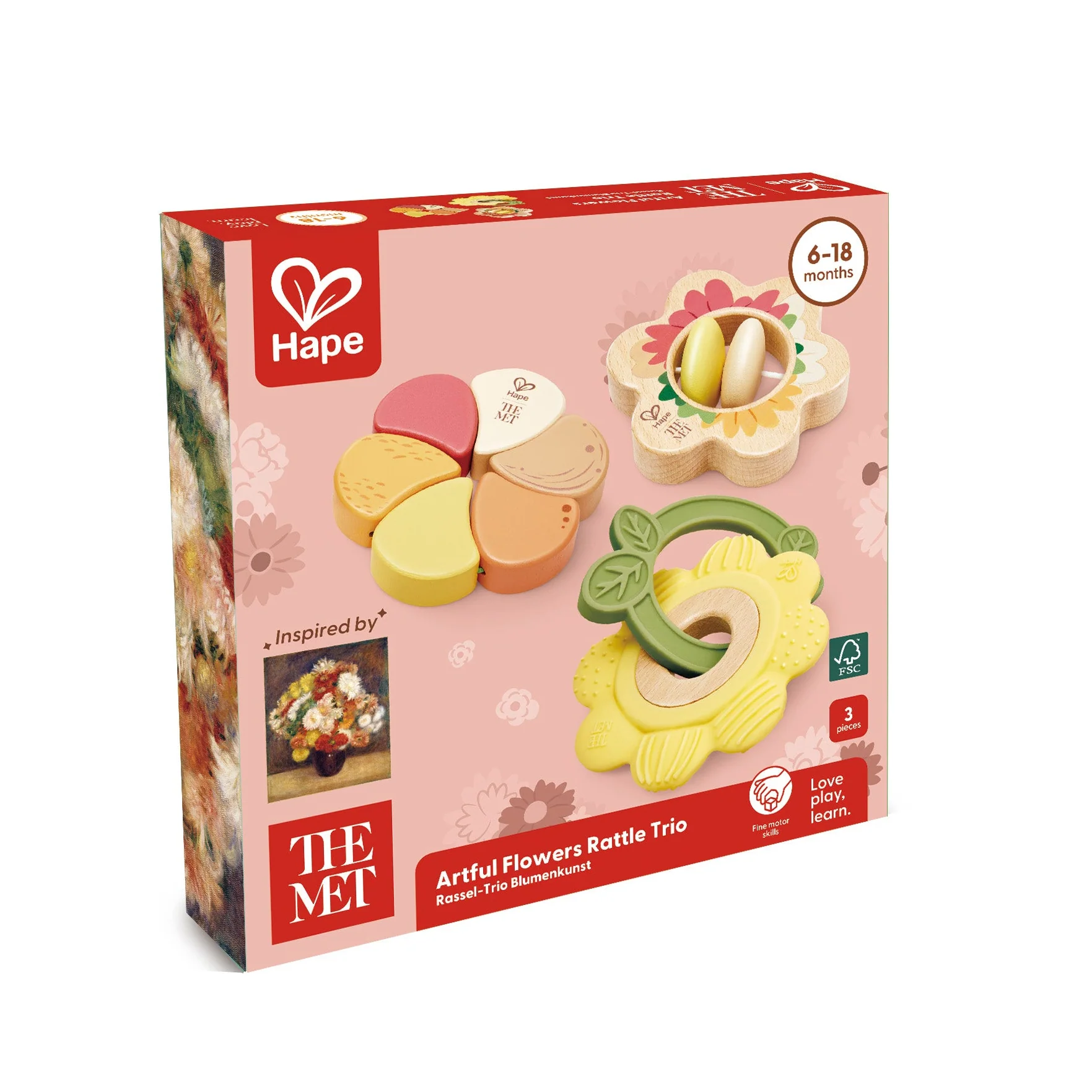 Hape The Met Collection Artful Flowers Rattle Trio - Image 3
