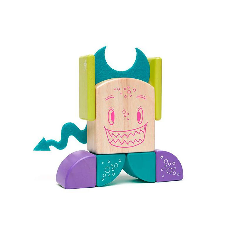 Tegu Pip Magnetic Wooden Block Sticky Monsters (8 Pieces) - Image 3